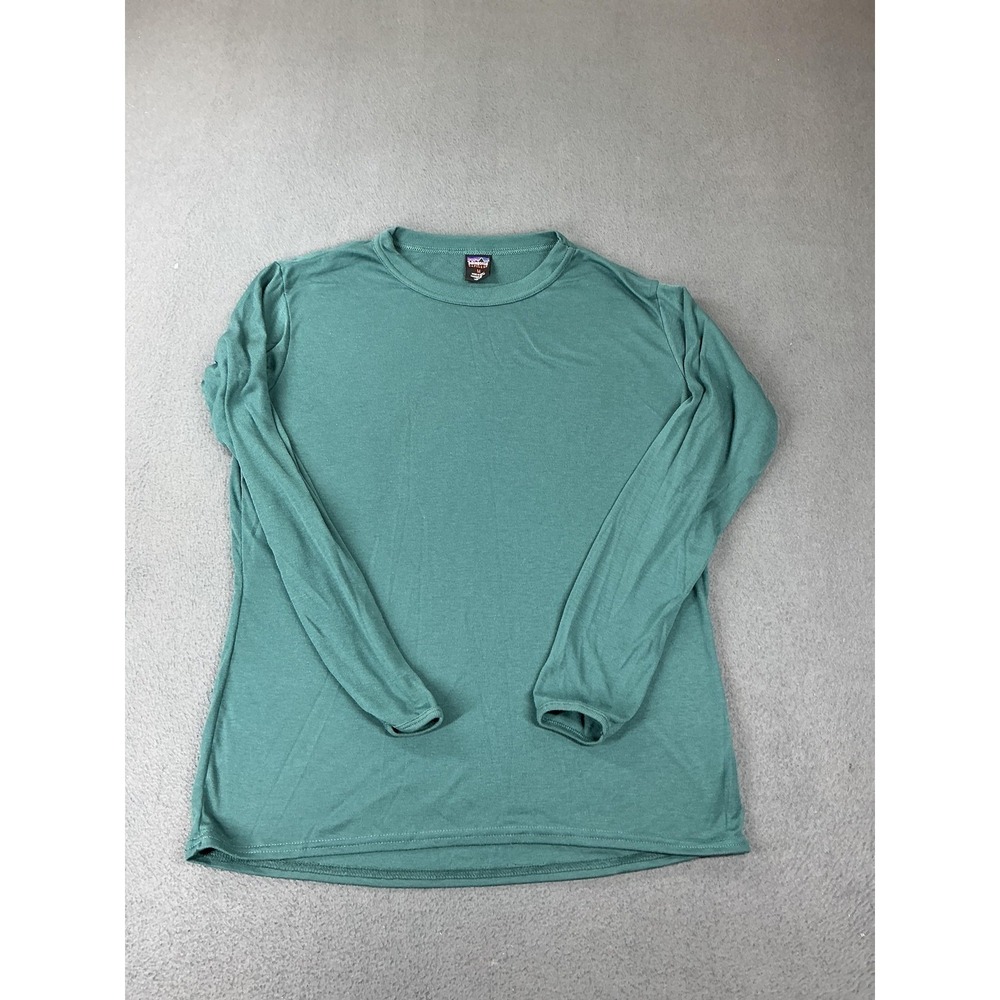 Patagonia Shirt Mens Medium Green Capilene Long‎ Sleeve Base Layer Top USA 90s